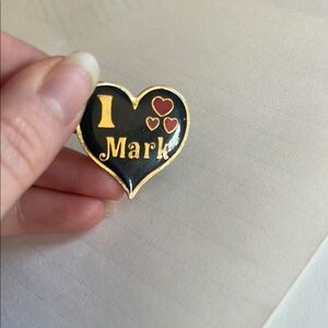 Vintage Heart-Shaped Pin with Gold Accents